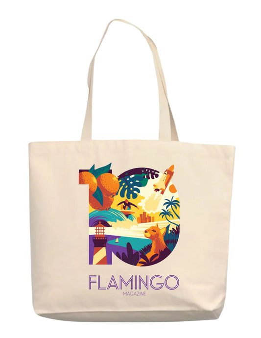 Flamingo 10th Anniversary Canvas Tote Bag